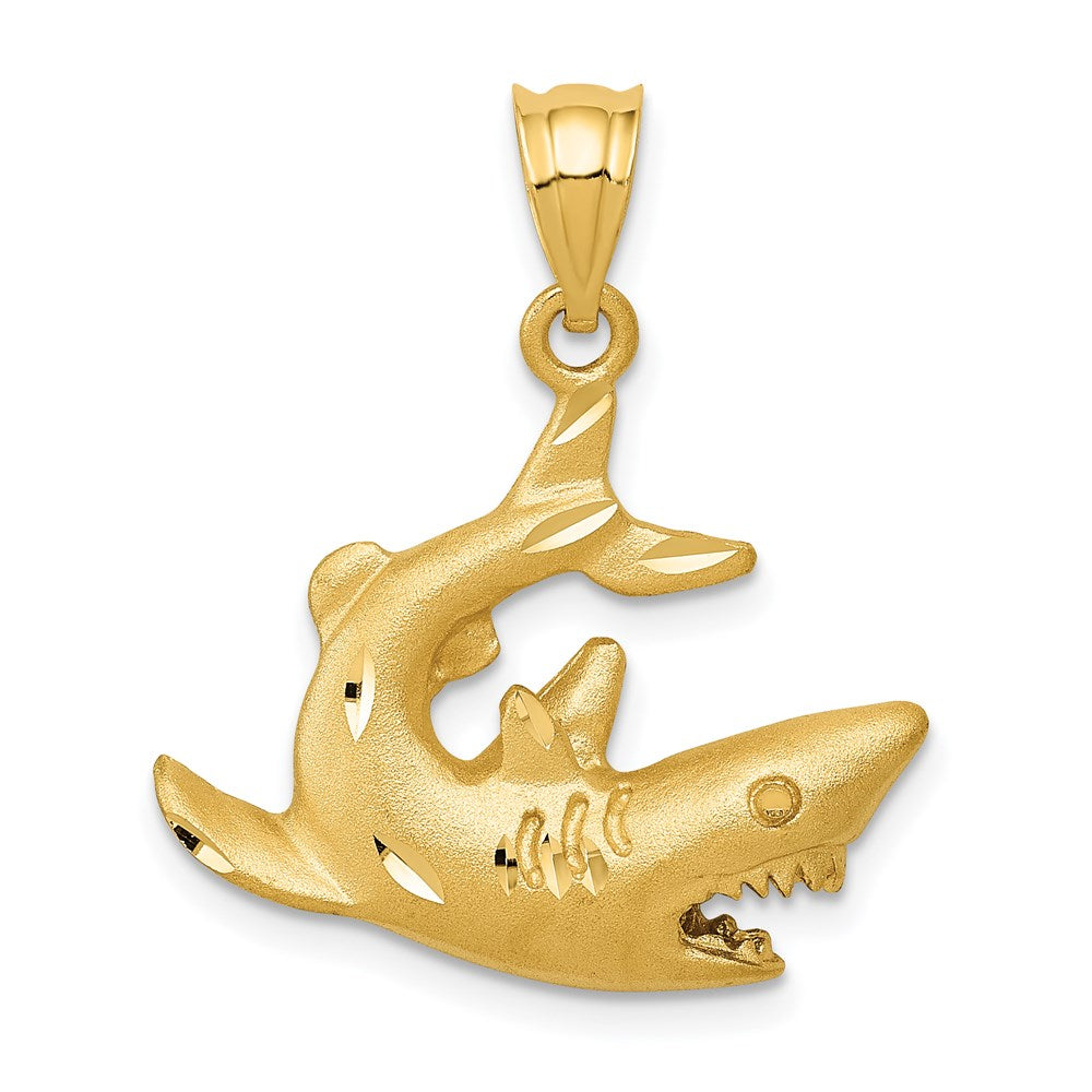 Solid;Casted;Diamond-cut;Satin;14k Yellow gold;Open back