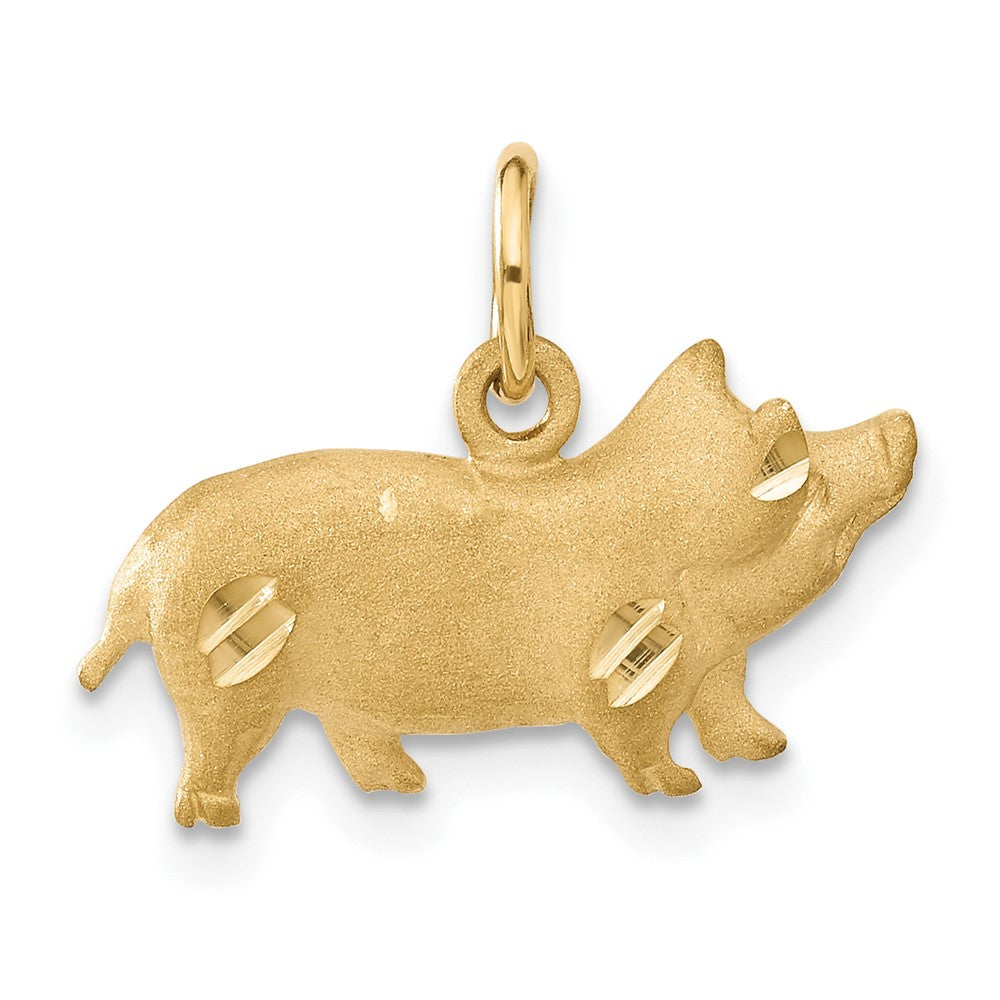 Casted;Diamond-cut;Satin;14k Yellow gold;Open back;Textured back
