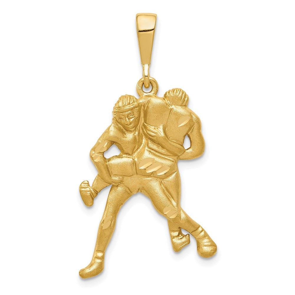 Casted;Diamond-cut;Satin;14k Yellow gold