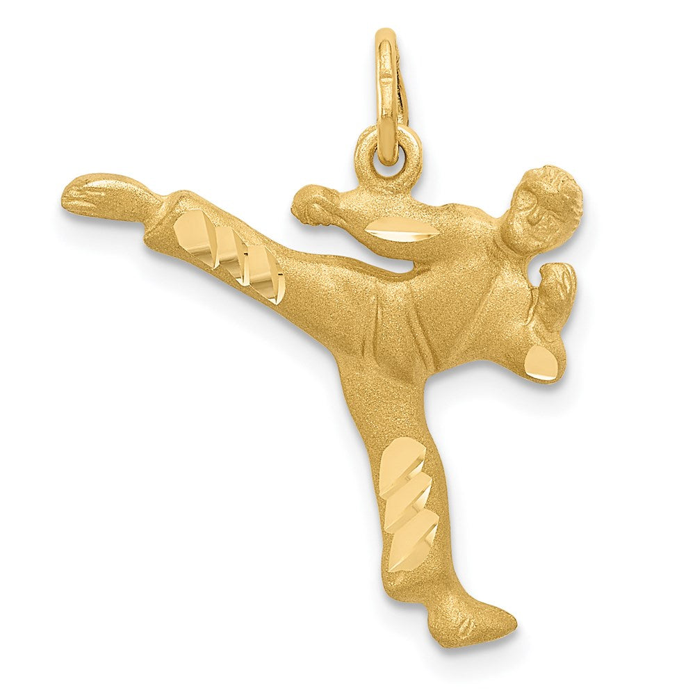 Casted;Diamond-cut;Satin;14k Yellow gold
