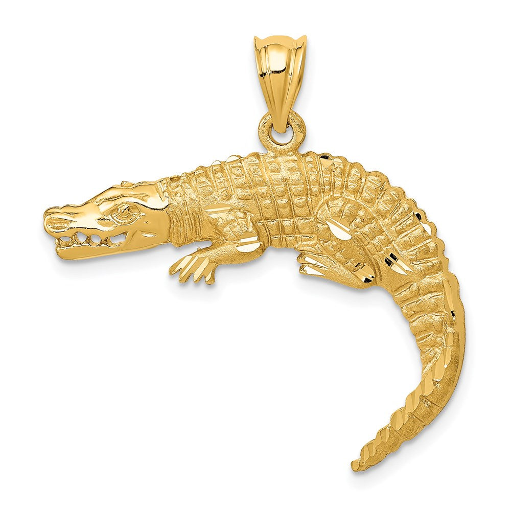 Casted;Diamond-cut;14k Yellow gold;Open back;Polished & satin