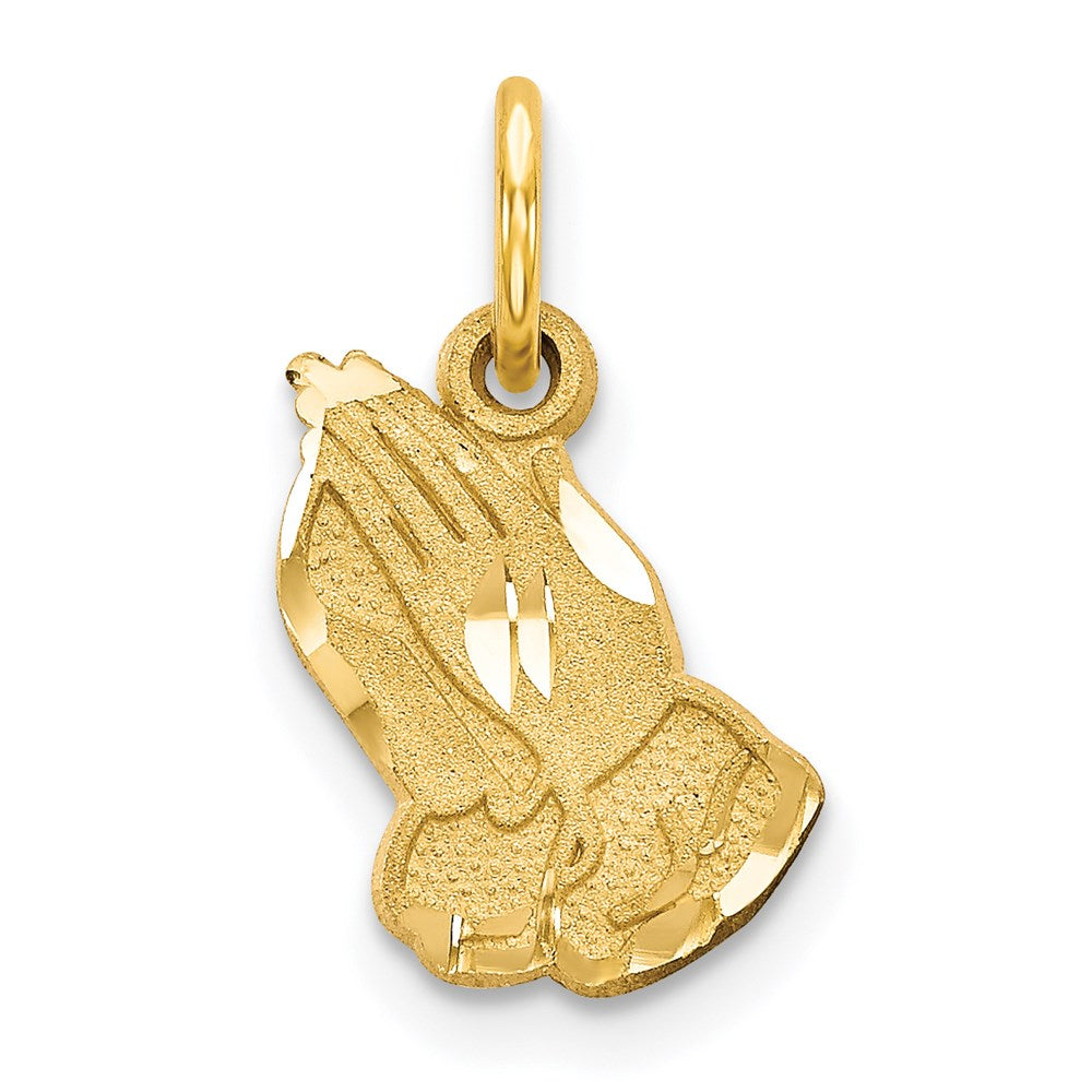 Solid;Casted;Diamond-cut;Satin;14k Yellow gold;Not engraveable;Textured back