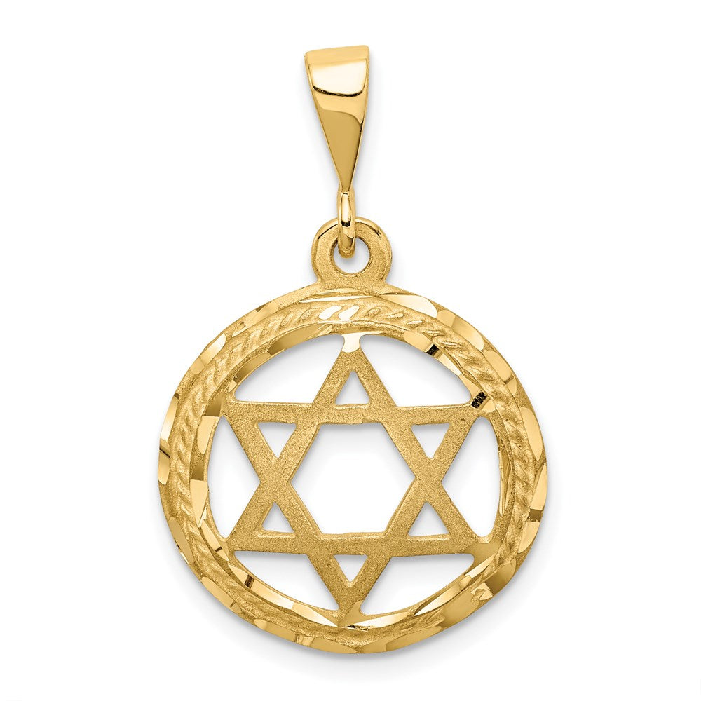 Solid;Casted;Diamond-cut;Satin;14k Yellow gold;Textured