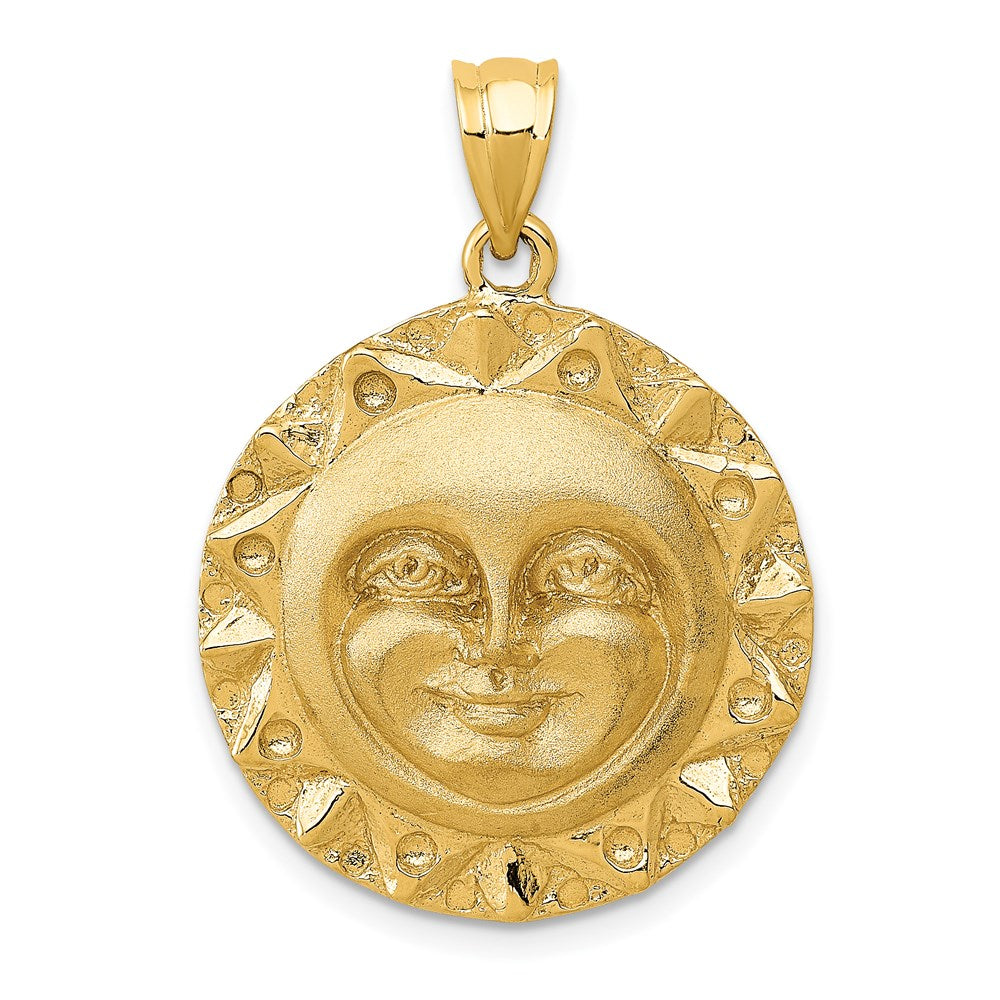 Solid;Casted;Polished;Satin;14k Yellow gold;Textured back