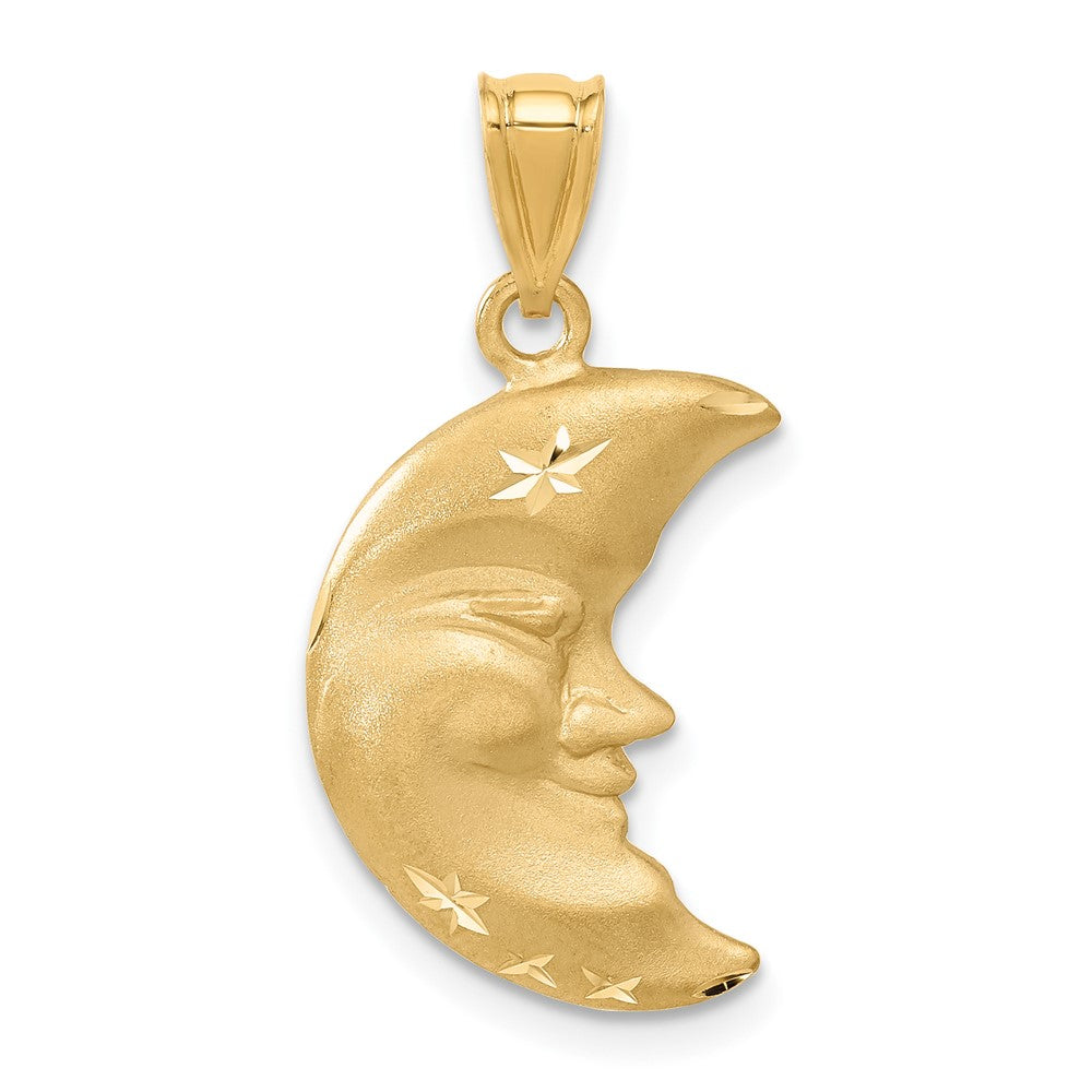 Solid;Casted;Diamond-cut;Satin;14k Yellow gold