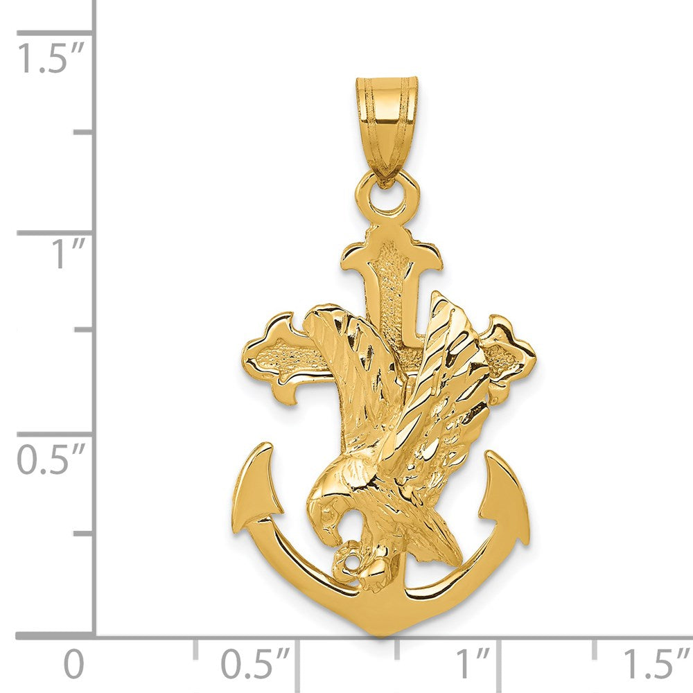 14k Mariners Cross with Eagle Pendant