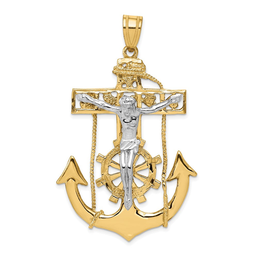 Solid;Casted;Polished;14K Two-tone;Open back;Not engraveable
