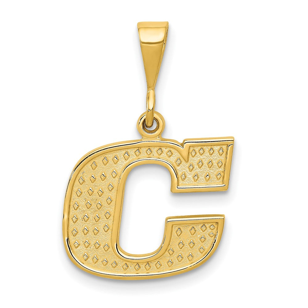 Solid;Casted;Polished;14k Yellow gold;Textured;Textured back