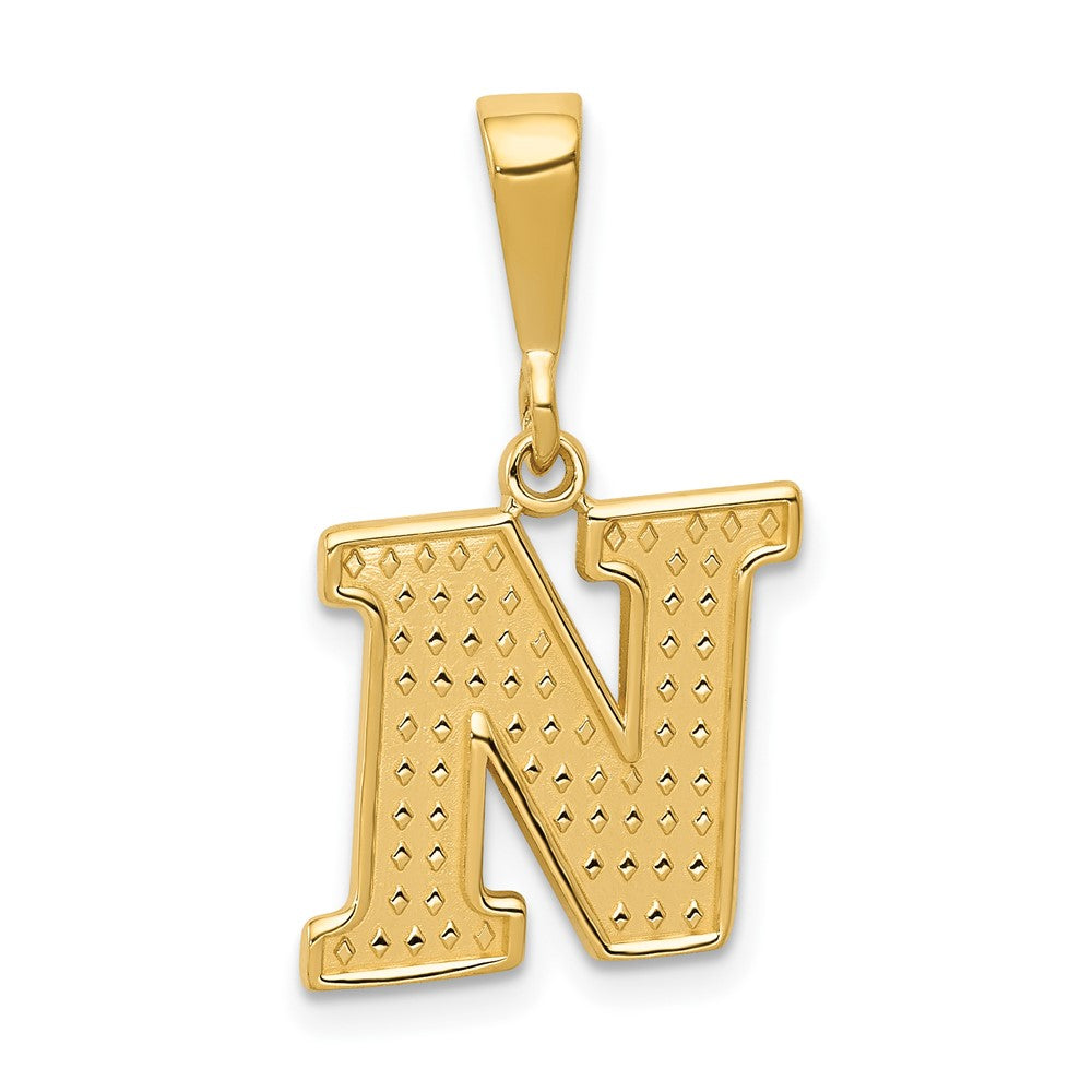 Solid;Casted;Polished;14k Yellow gold;Textured;Textured back