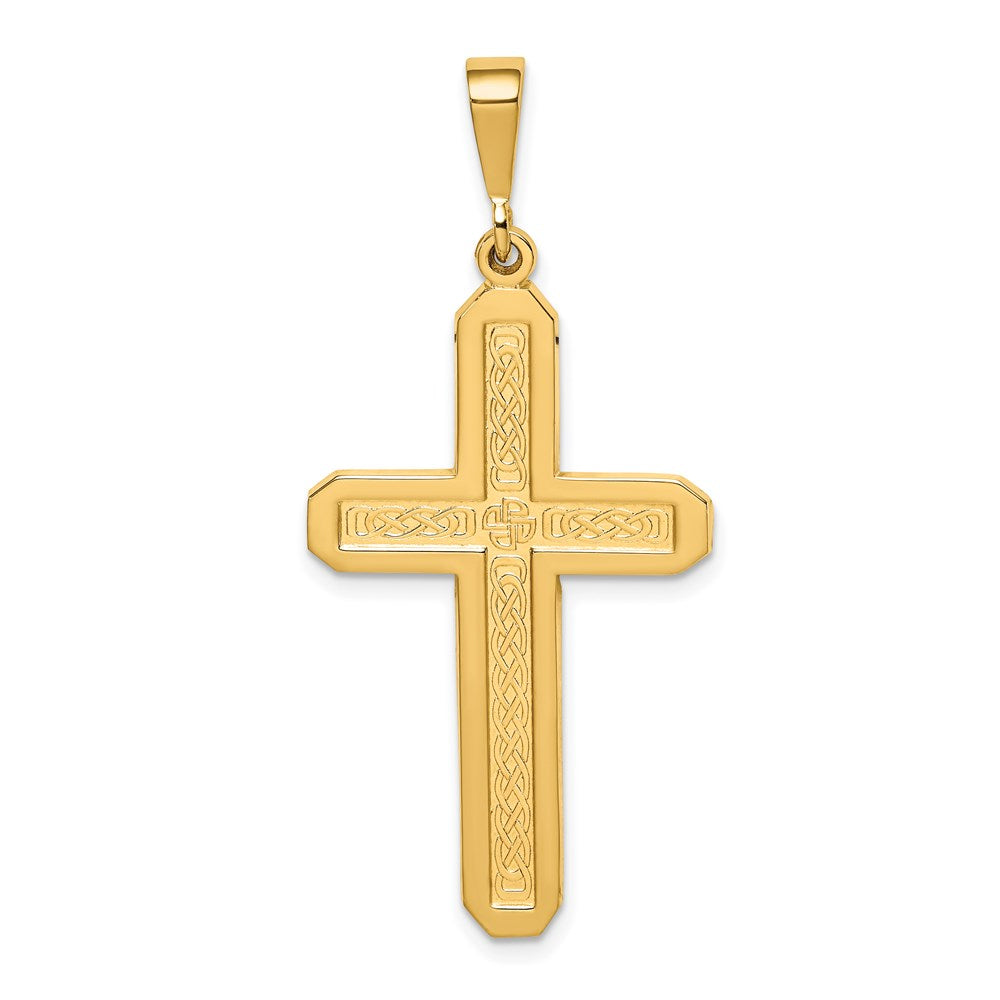 Solid;Casted;Polished;14k Yellow gold;Textured back
