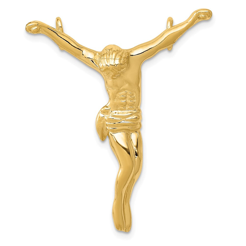 Solid;Casted;Polished;14k Yellow gold;Chain slide