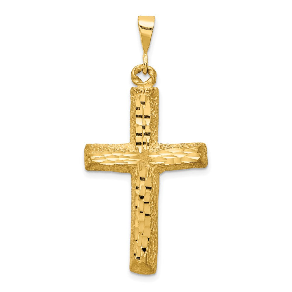 Solid;Casted;Diamond-cut;14k Yellow gold;Open back