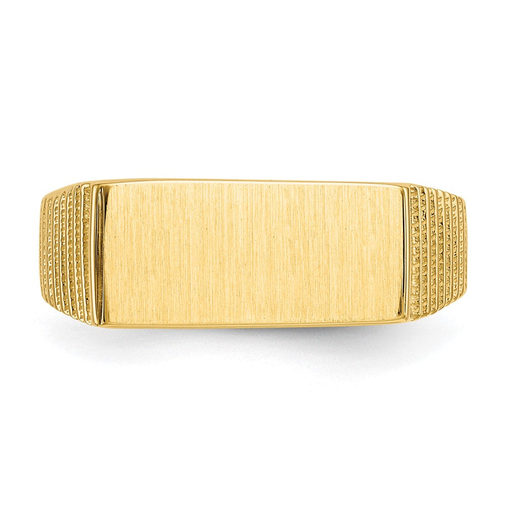 14k 15.0x7.0mm Open Back Mens Signet Ring