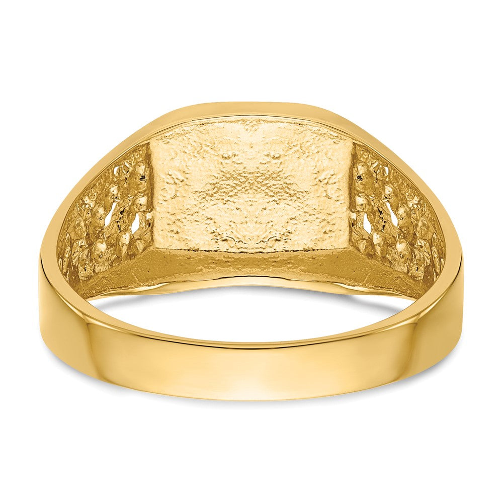 14k 10.5x9.0mm Open Back Mens Signet Ring