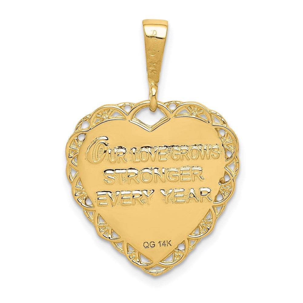 14k Reversible 50th ANNIVERSARY / OUR LOVE GROWS STRONGER EVERY YEAR Charm