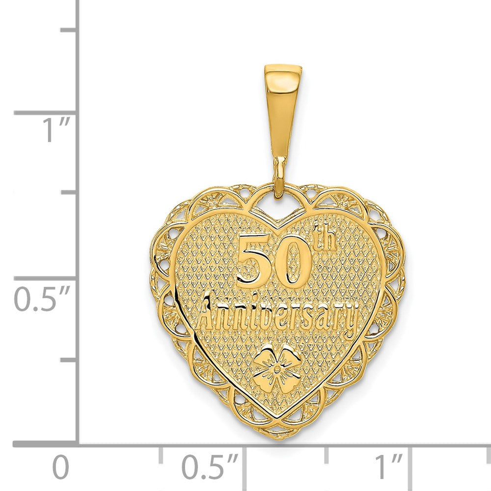14k Reversible 50th ANNIVERSARY / OUR LOVE GROWS STRONGER EVERY YEAR Charm