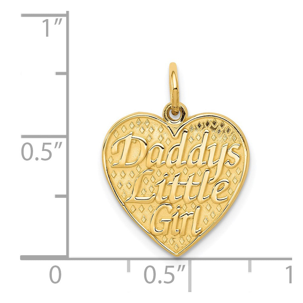 14k DADDYS LITTLE GIRL Heart Charm