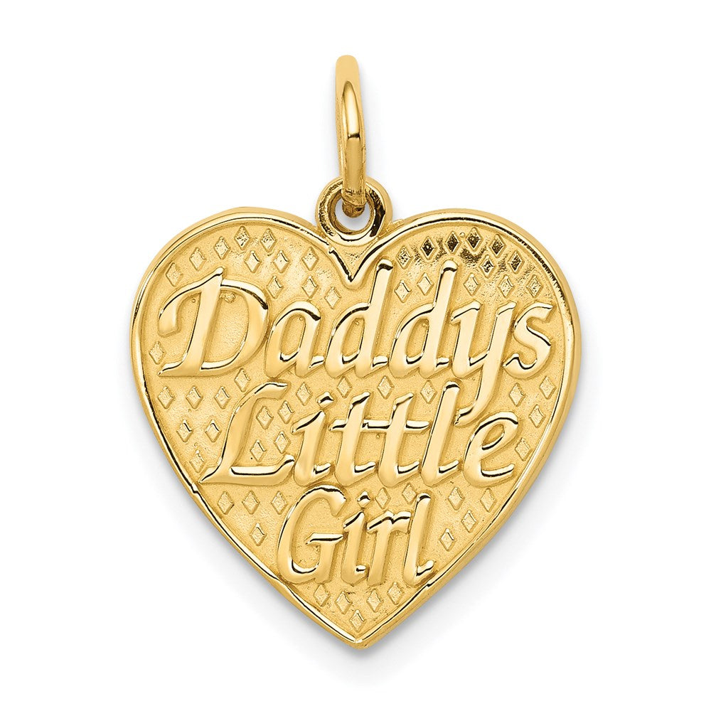 Solid;Casted;Polished;14k Yellow gold;Not engraveable;Textured back;Heart
