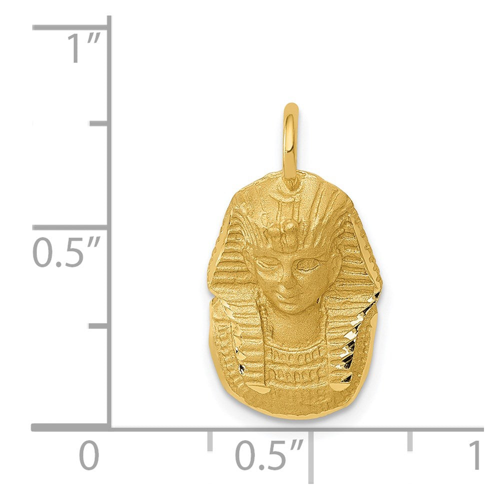 14k Satin Diamond-cut King Tut Charm