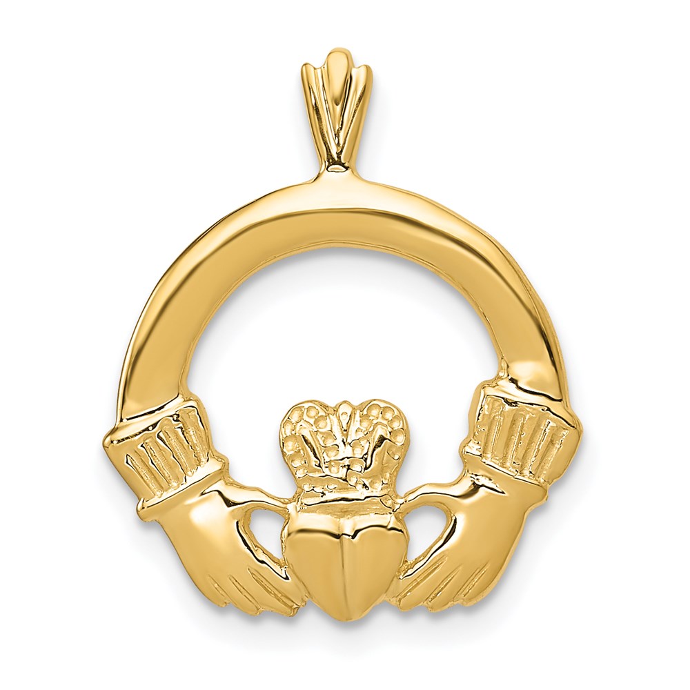 Solid;Casted;Polished;14k Yellow gold;Flat back