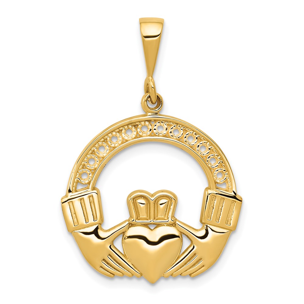 Casted;Polished;Satin;14k Yellow gold