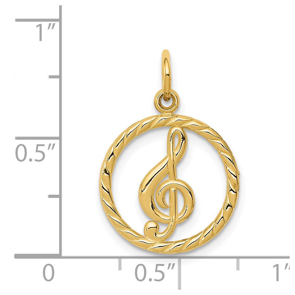 14k Treble Clef in Circle Charm