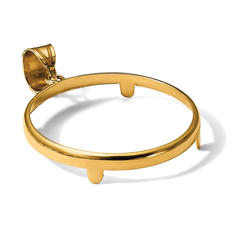 Wideband Distinguished Coin Jewelry 14k Polished 27.0mm Prong Coin Bezel Pendant