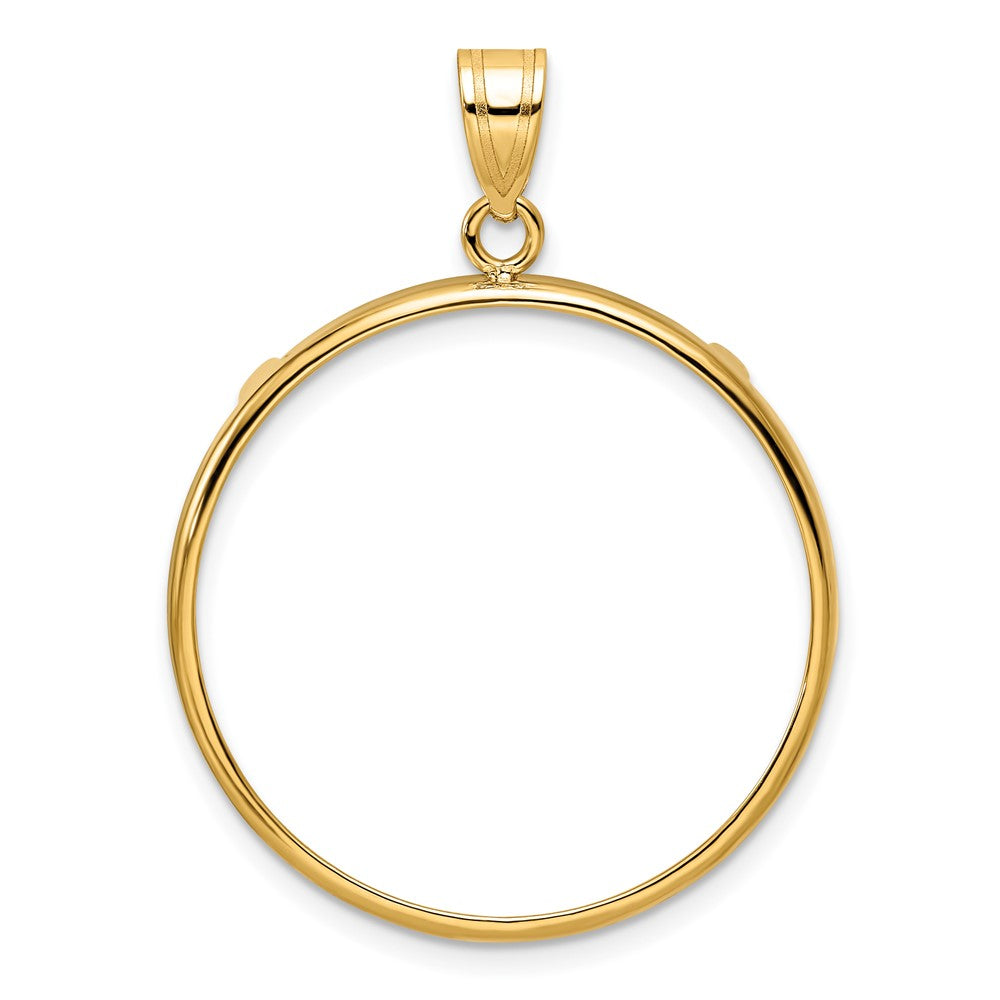 Wideband Distinguished Coin Jewelry 10k Polished 27.0mm Prong Coin Bezel Pendant