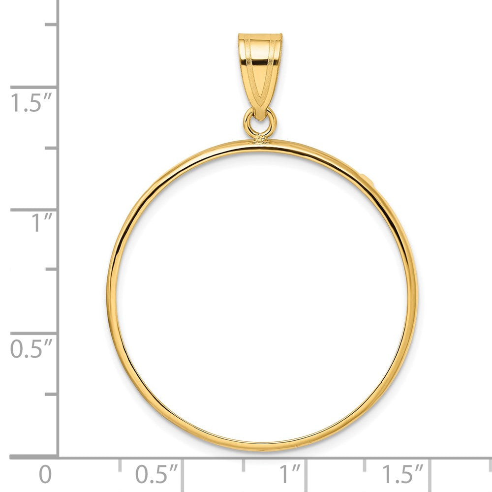 Wideband Distinguished Coin Jewelry 14k Polished 32.0mm Prong Coin Bezel Pendant
