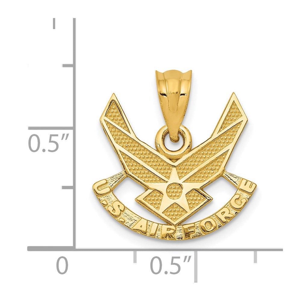 14k Yellow Gold U.S. Air Force Winged Pendant