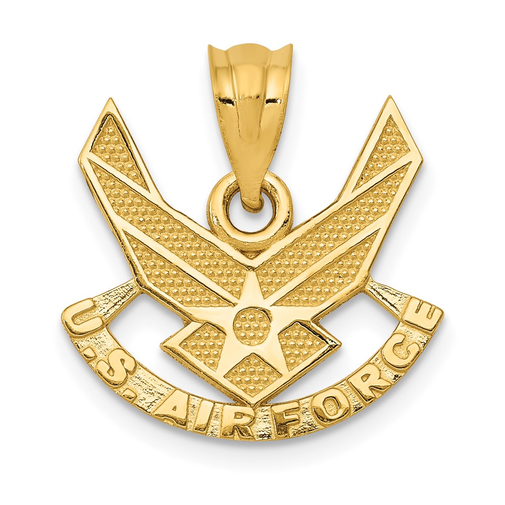 Solid;Casted;Polished;14k Yellow gold;Not engraveable;Textured;Textured back;Flat