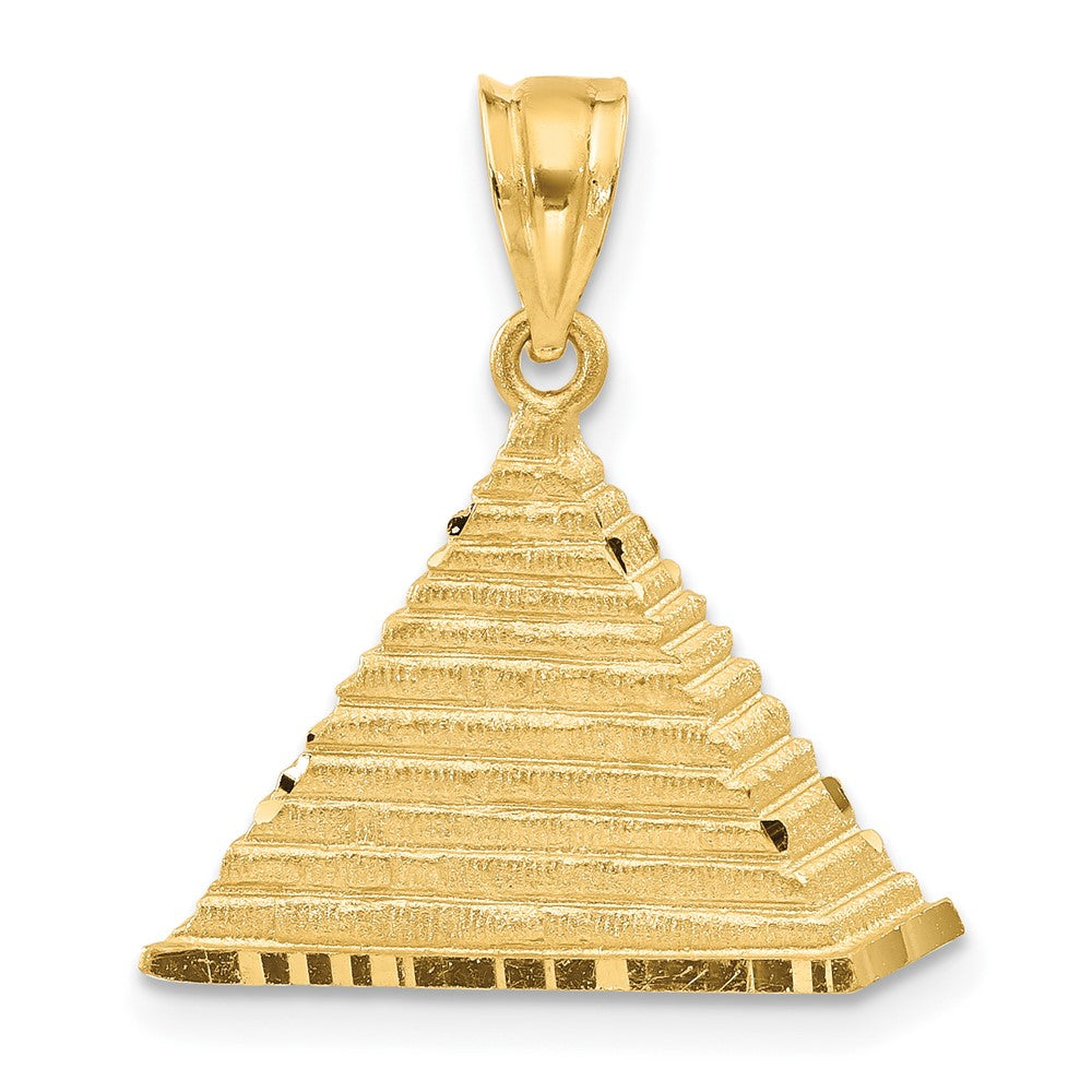 Solid;Casted;Diamond-cut;Satin;14k Yellow gold