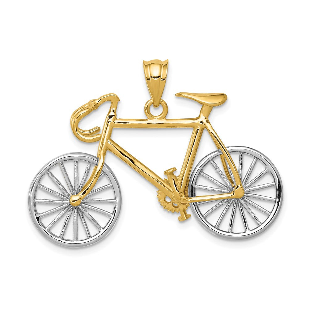 Solid;Casted;Polished;3-D;14K Two-tone;Moveable
