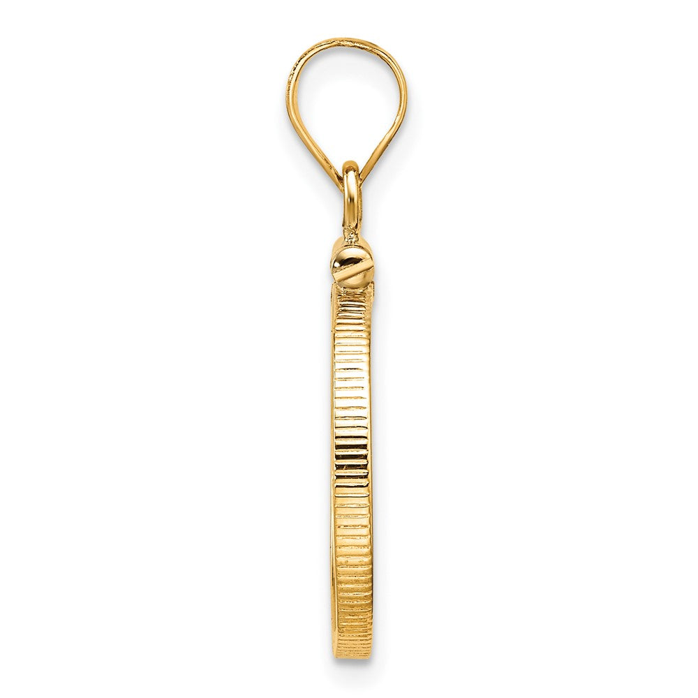 Wideband Distinguished Coin Jewelry 14k Polished 16.5mm x 1.35mm Screw Top Coin Bezel Pendant