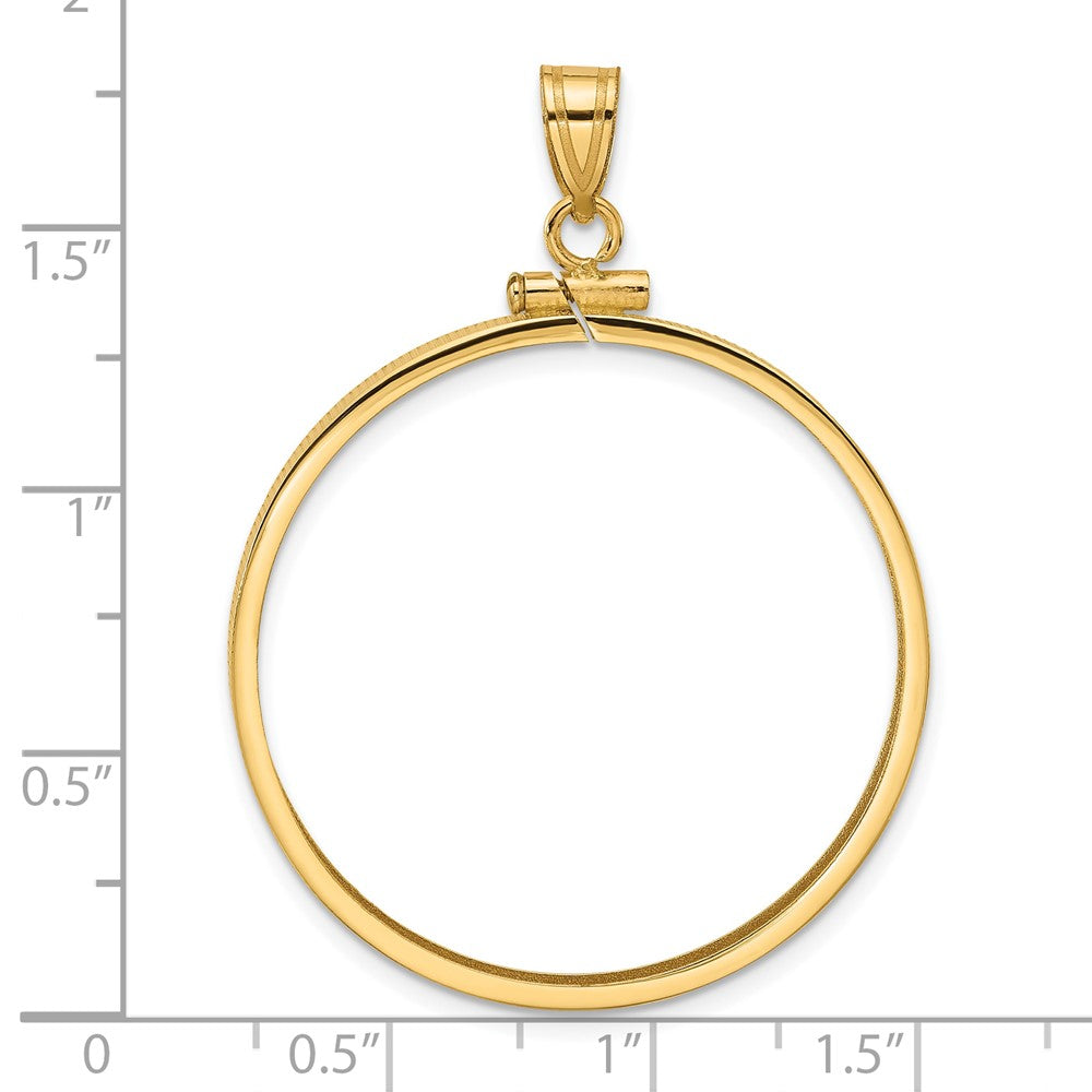 Wideband Distinguished Coin Jewelry 14k Polished 32.0mm x 2.85mm Screw Top Coin Bezel Pendant