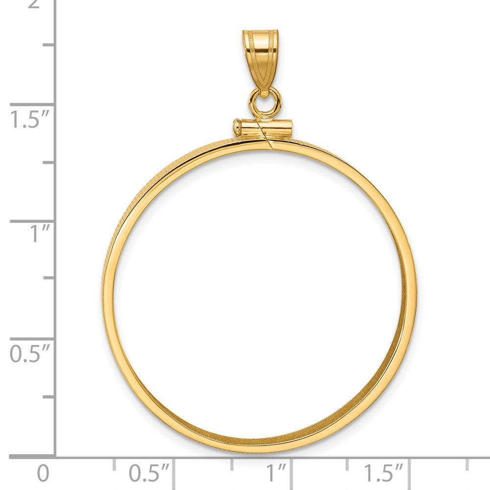Wideband Distinguished Coin Jewelry 14k Polished 32.7mm x 3.00mm Screw Top Coin Bezel Pendant