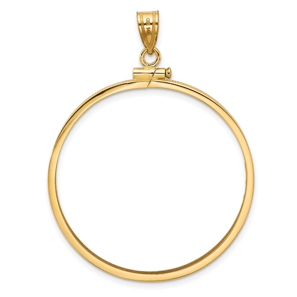 Wideband Distinguished Coin Jewelry 14k Polished 34.2mm x 2.85mm Screw Top Coin Bezel Pendant