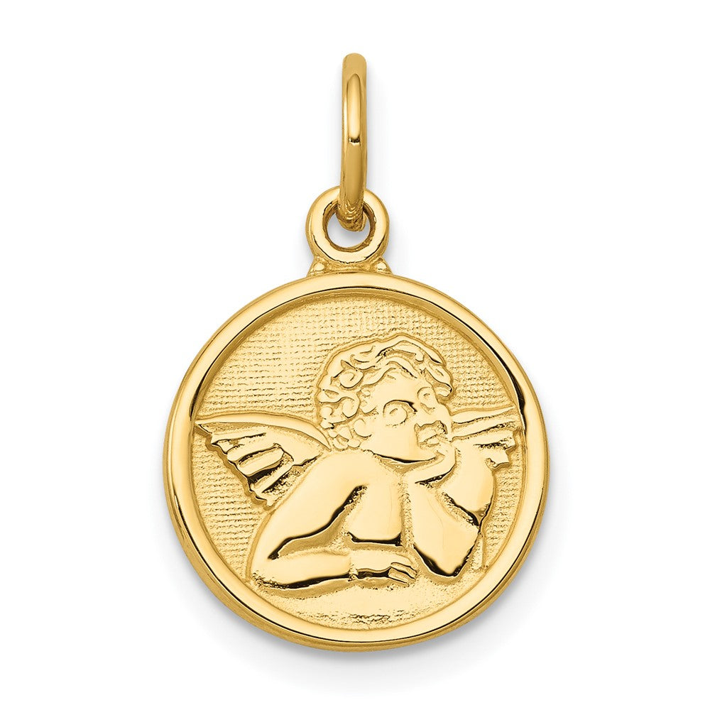 Solid;Casted;Polished;14k Yellow gold;Not engraveable;Textured back