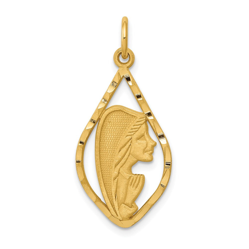 Solid;Casted;Diamond-cut;Polished;14k Yellow gold;Textured;Textured back