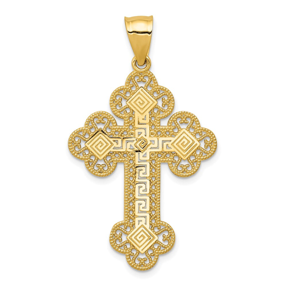 Casted;Polished;Satin;14k Yellow gold;Open back;Textured