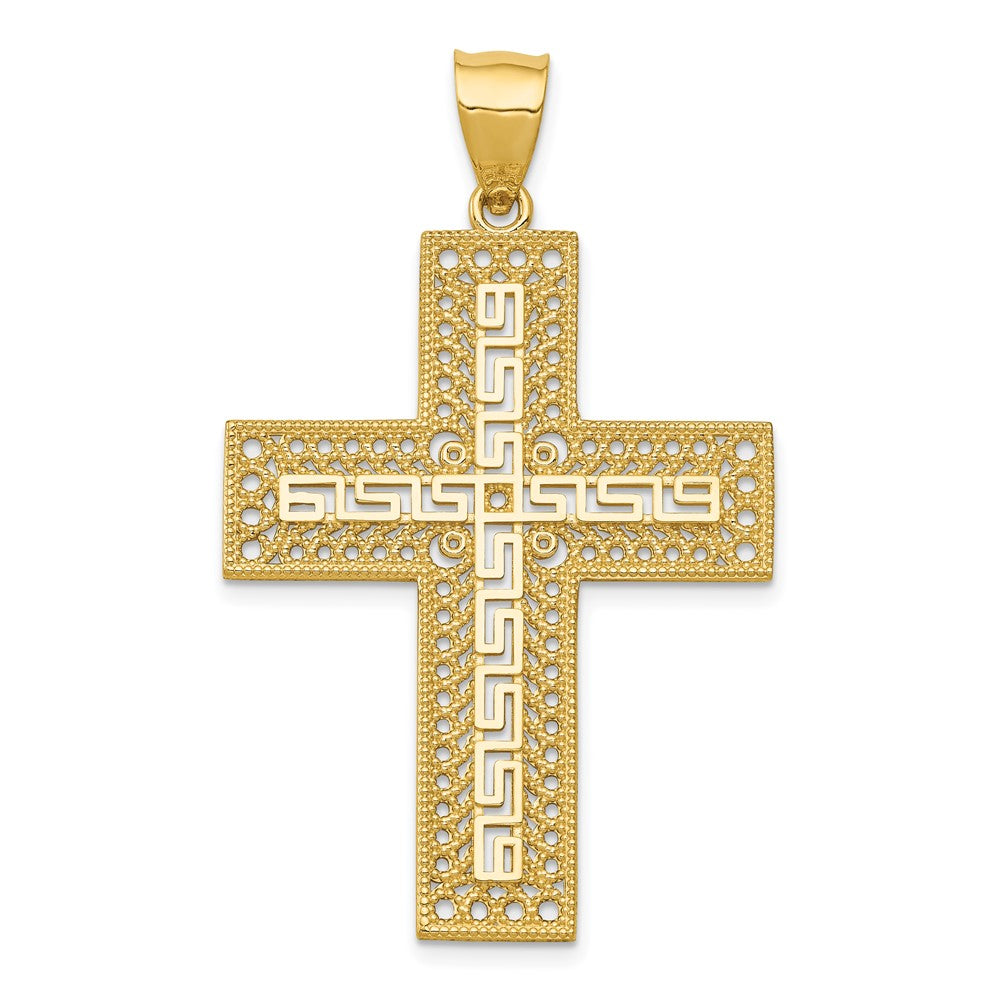 Casted;Diamond-cut;Polished;Satin;14k Yellow gold;Open back;Filigree