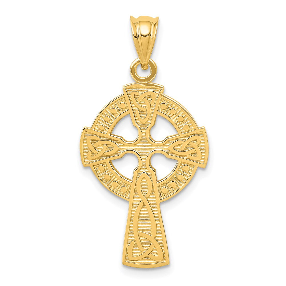 Solid;Casted;14k Yellow gold;Not engraveable;Textured back;Polished & satin