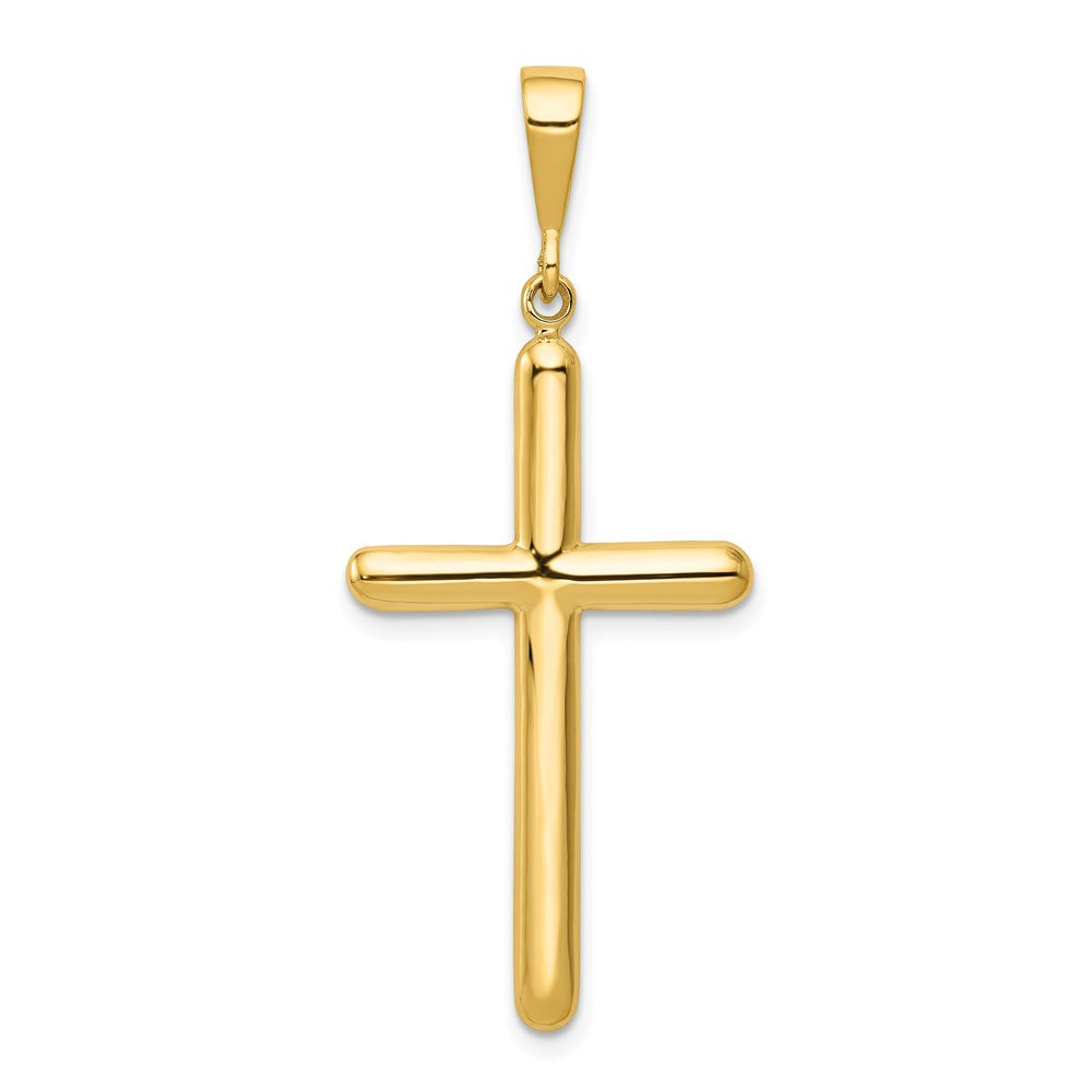 Solid;Polished;14k Yellow gold;Flat back;Textured back