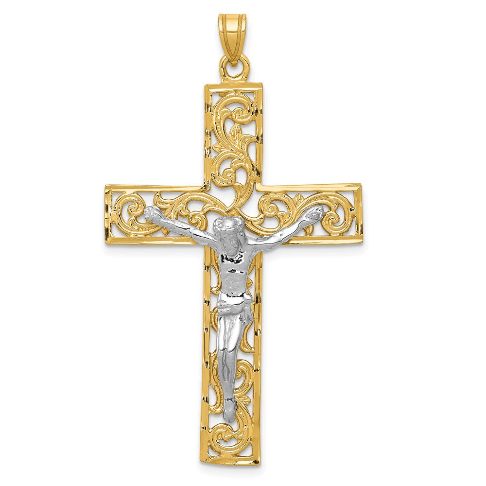 Solid;Casted;Diamond-cut;Polished;14K Two-tone
