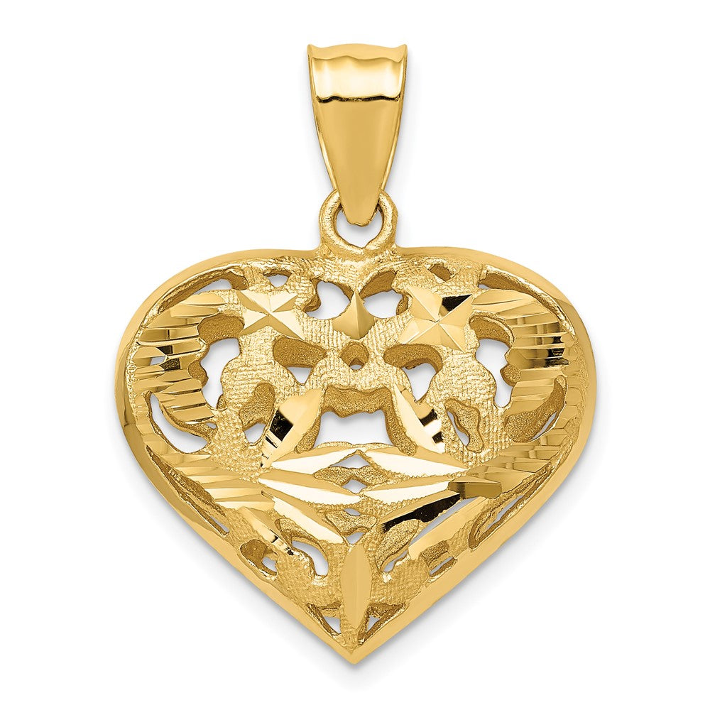 Casted;Diamond-cut;Polished;3-D;14k Yellow gold;Hollow