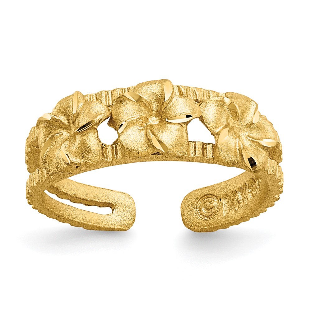 Diamond-cut;Satin;14k Yellow gold