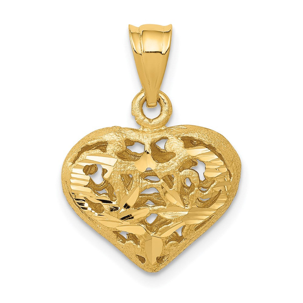 Casted;Diamond-cut;Polished;3-D;14k Yellow gold;Hollow