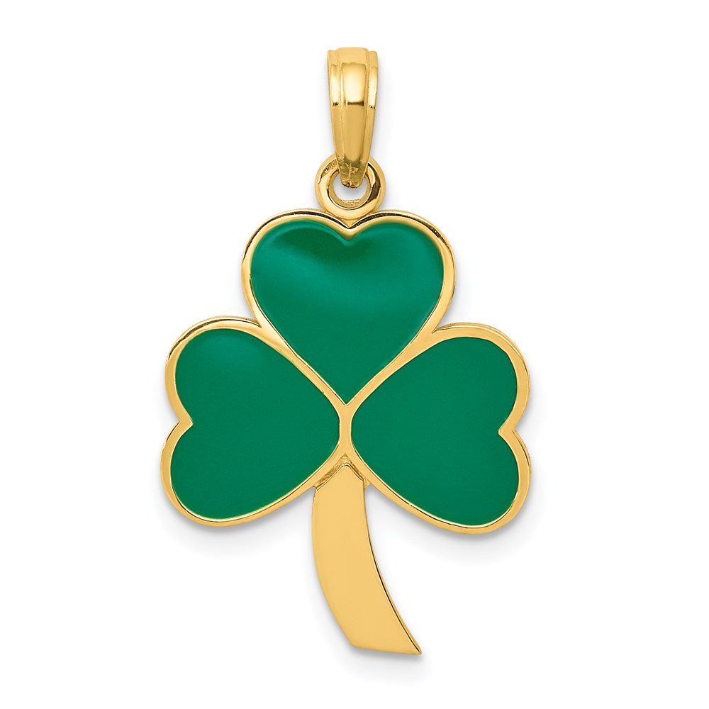 Polished;14k Yellow gold;Enamel;Textured back