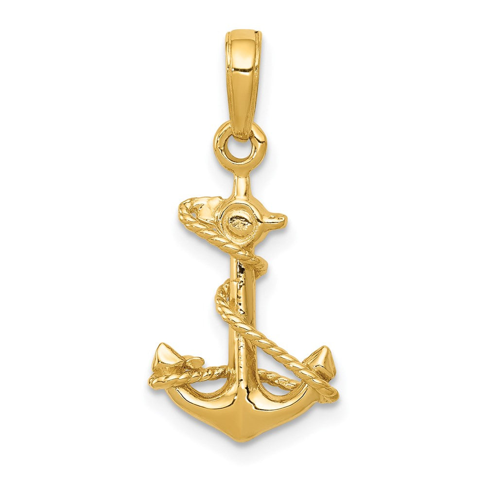 Solid;Polished;3-D;14k Yellow gold