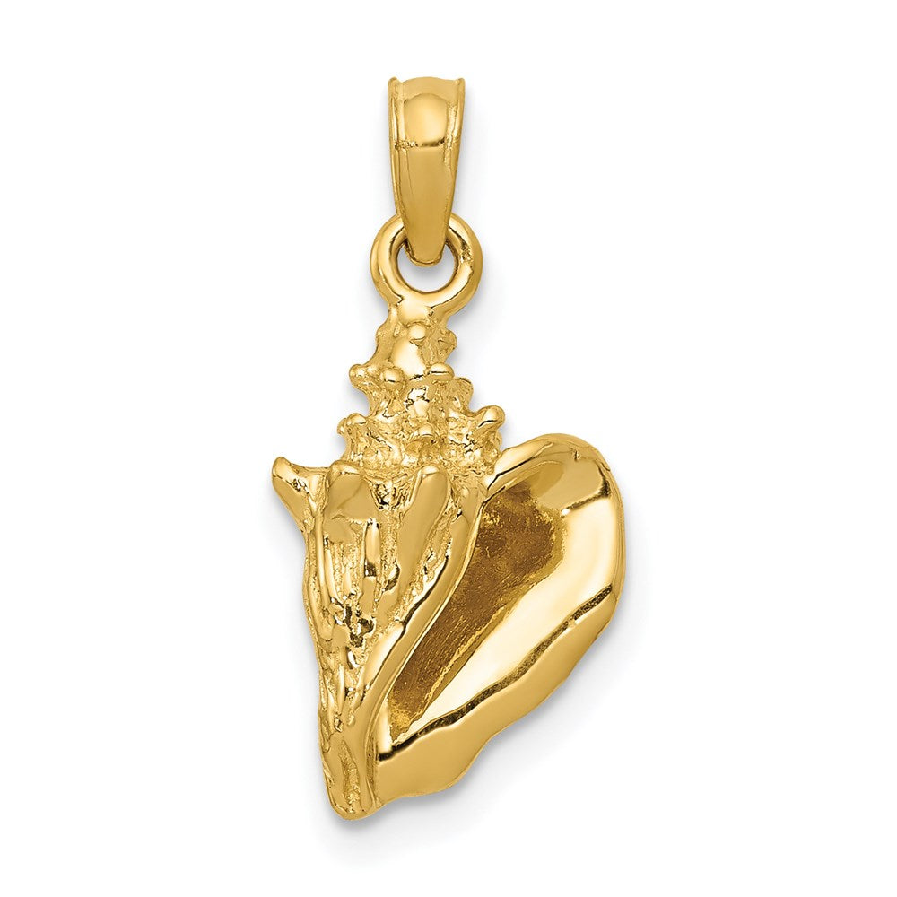 Solid;Polished;3-D;14k Yellow gold